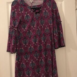 Girls’ Long Sleeve Print Dress